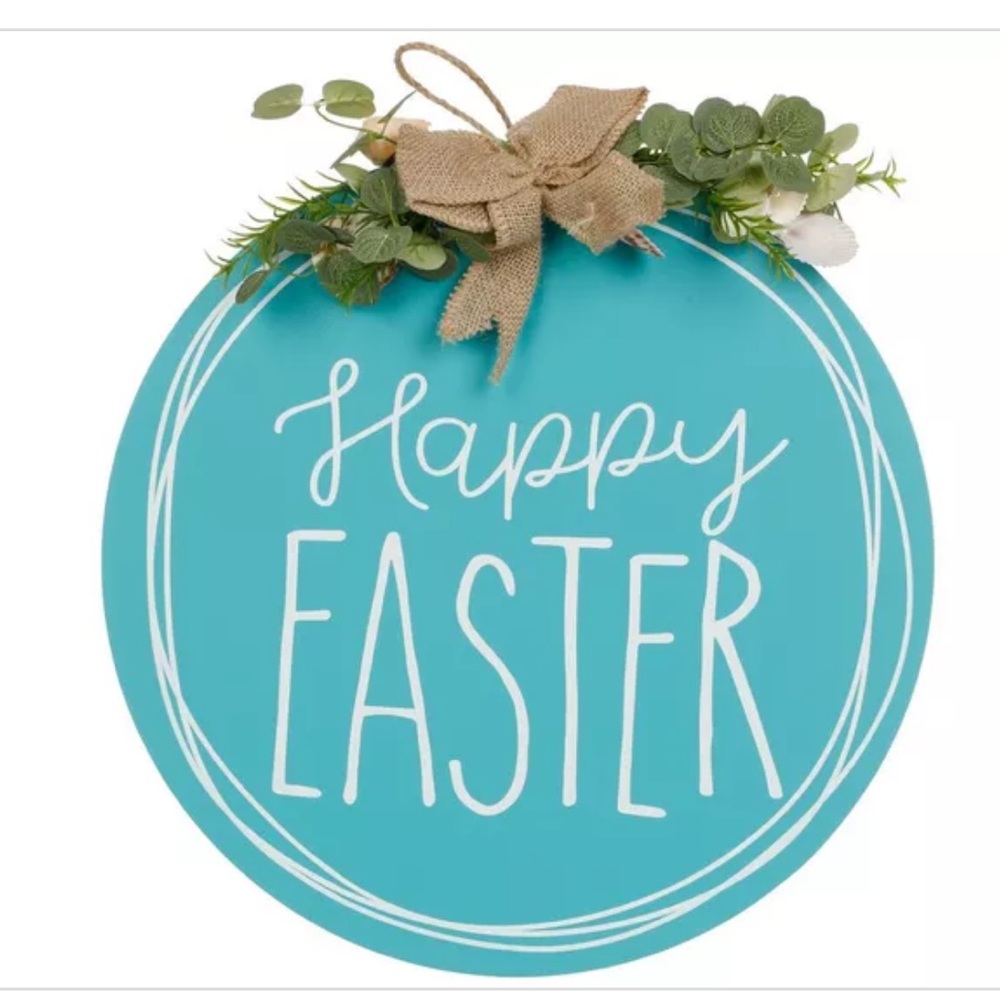 Happy Easter 16” Decorative Hanging Wall Decor Wreath NWT